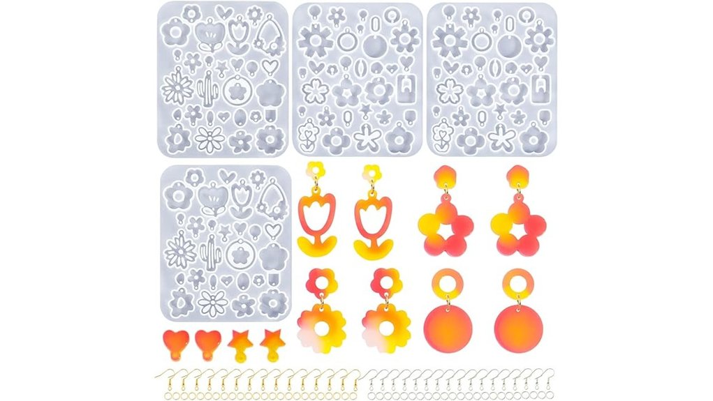 flower earring silicone resin molds