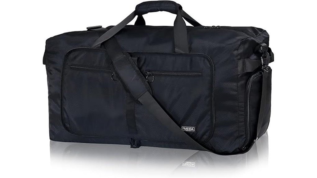 foldable 65l travel duffle with shoe compartment