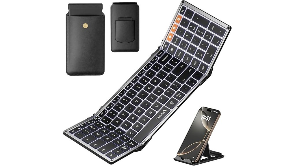 foldable backlit bluetooth keyboard