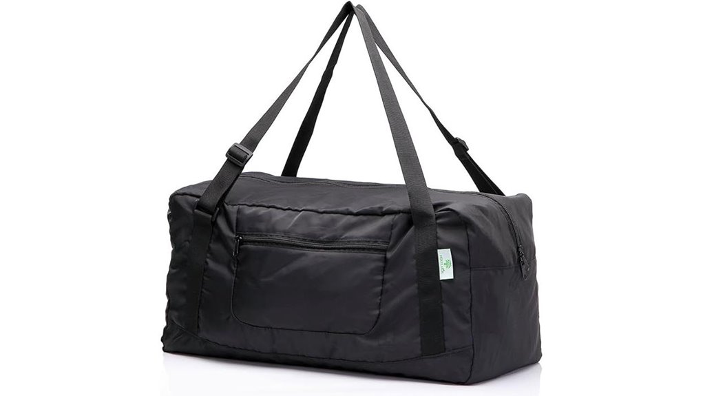foldable black travel duffel