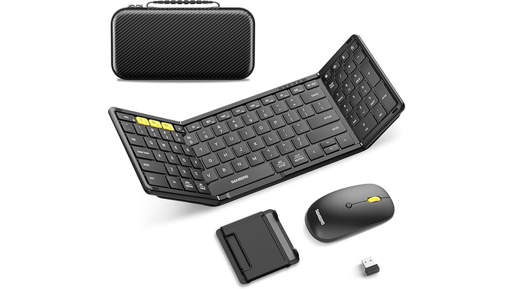 foldable bluetooth keyboard with usb c mouse