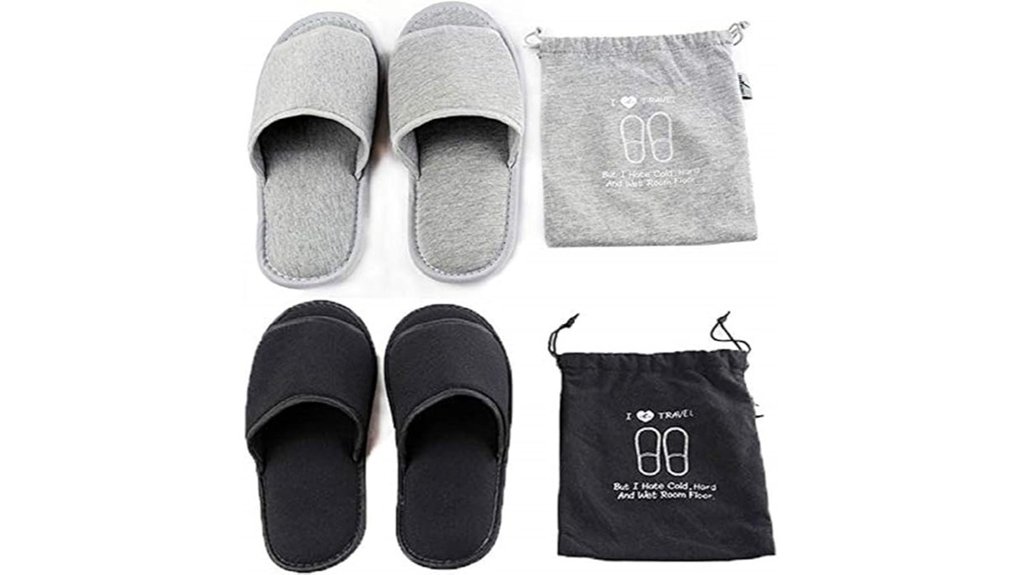 foldable closed toe travel spa slippers