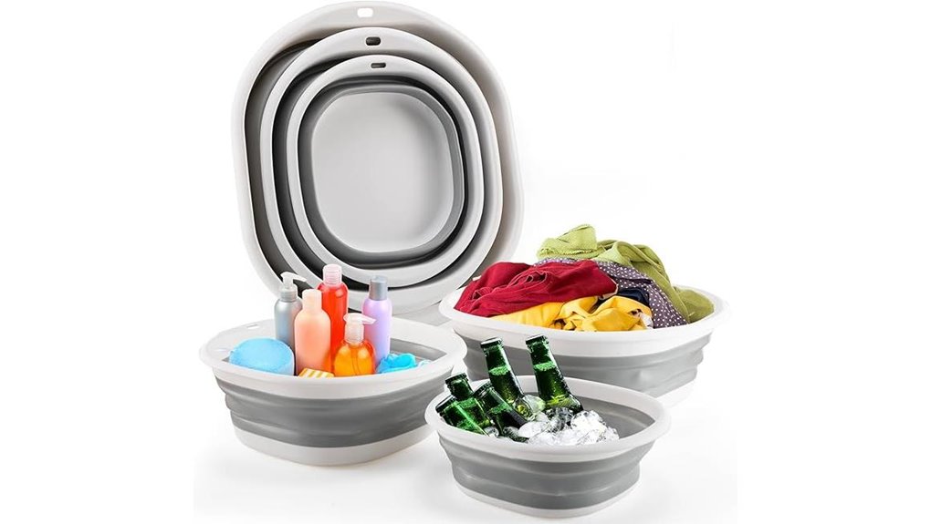 foldable collapsible laundry basin pack