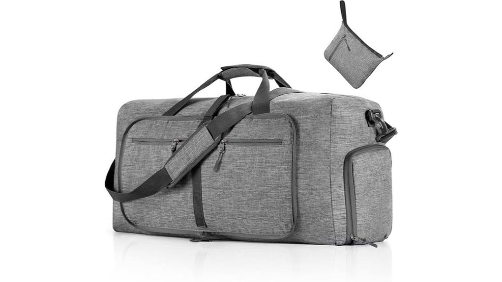 foldable duffle with shoe compartment