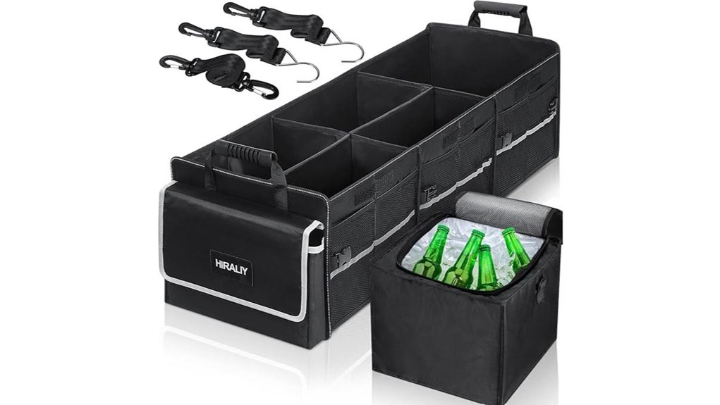 foldable insulated car trunk organizer