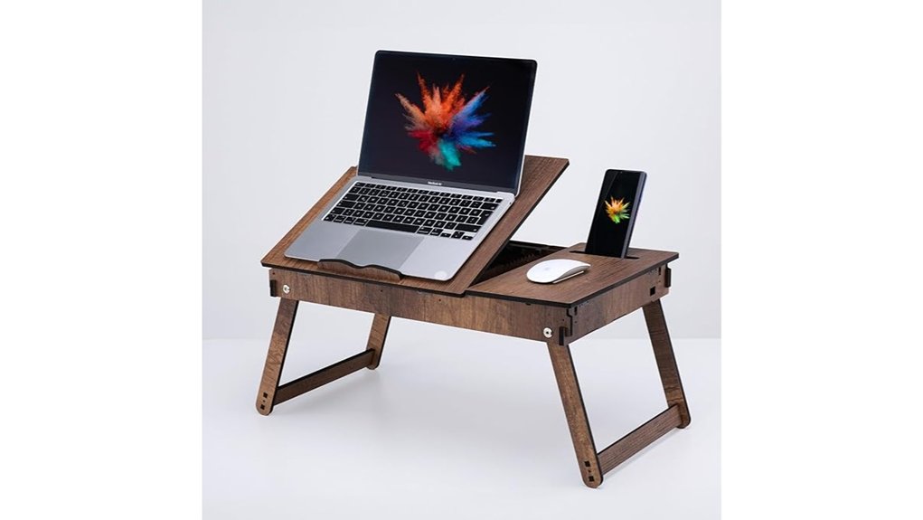 foldable walnut adjustable laptop stand