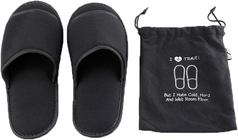 foldable washable open toe travel slippers
