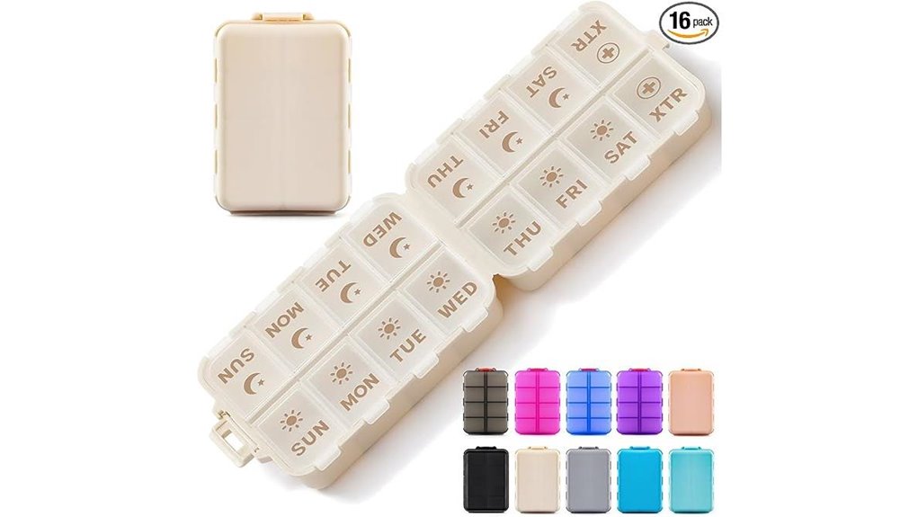 foldable weekly am pm organizer