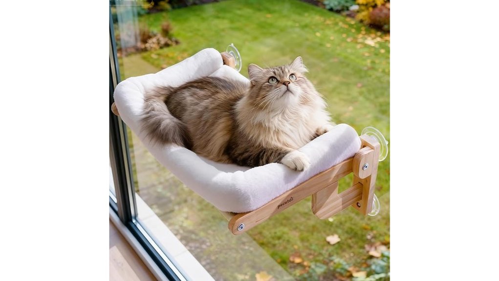 foldable wooden framed cat perch