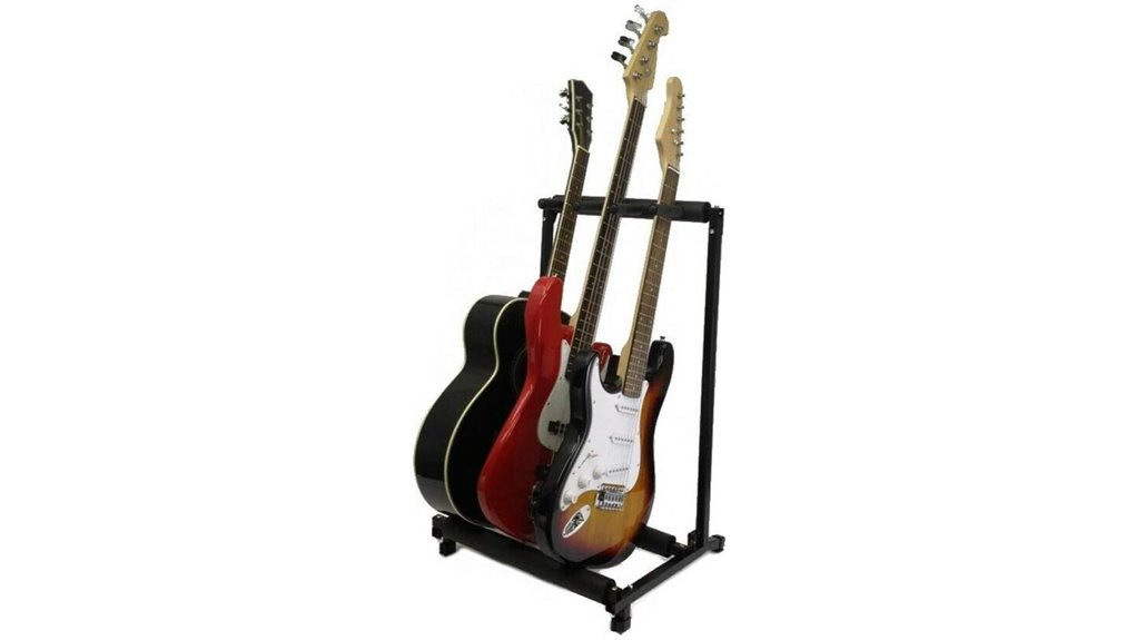 folding guitar stand with organizer