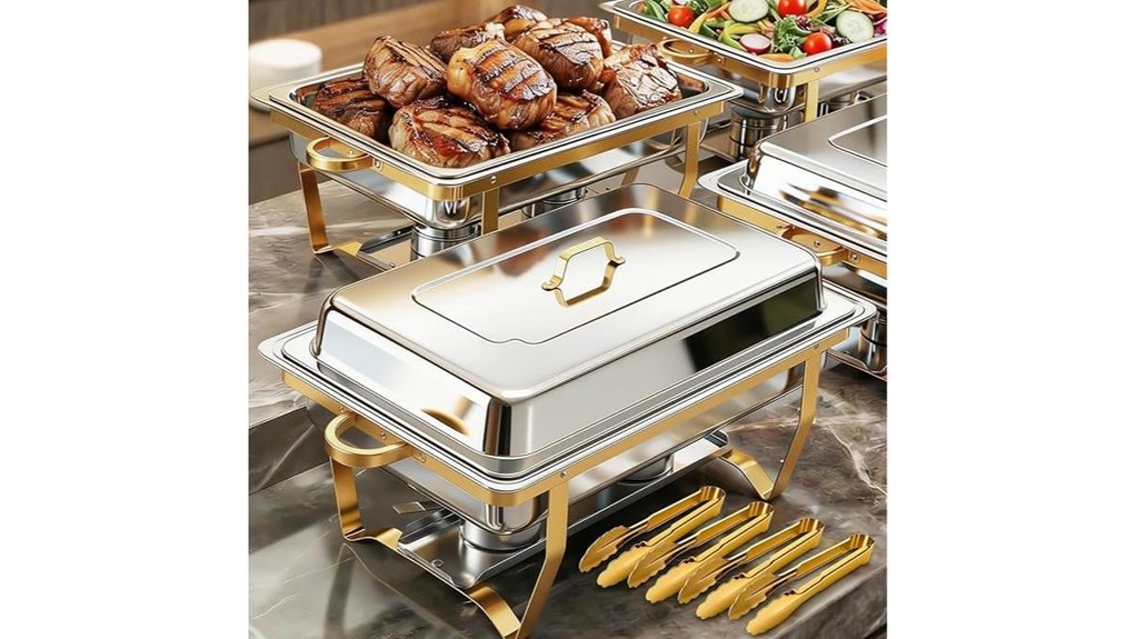 four pack gold chafing dishes