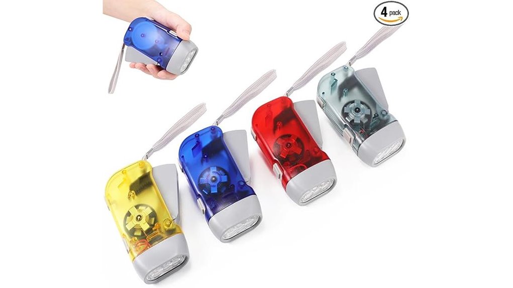 four pack hand crank flashlights