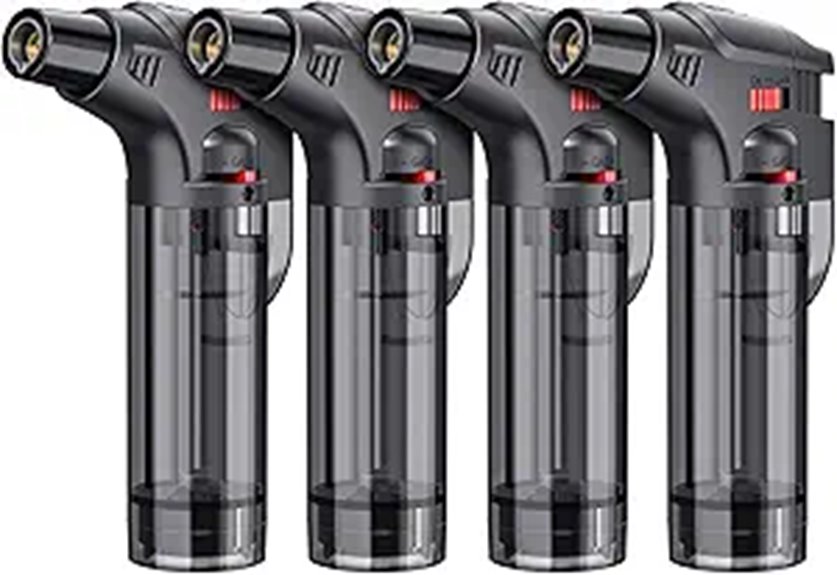 four pack refillable windproof torch