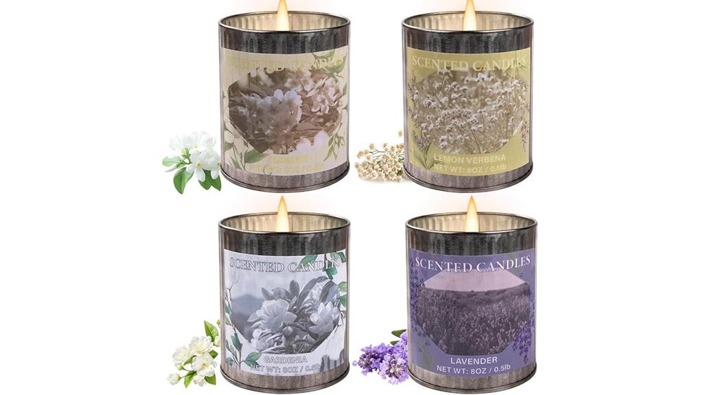 four pack scented soy candles