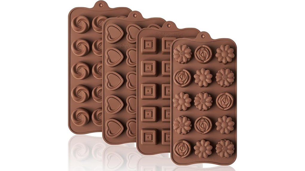 four pack silicone chocolate molds