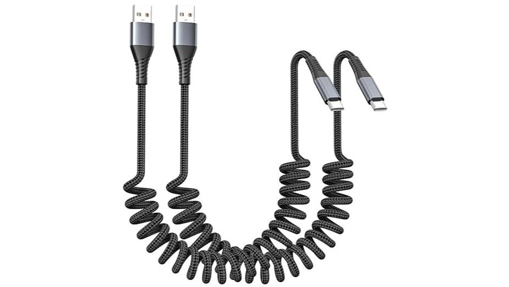 foxsea coiled usb c usb a cables