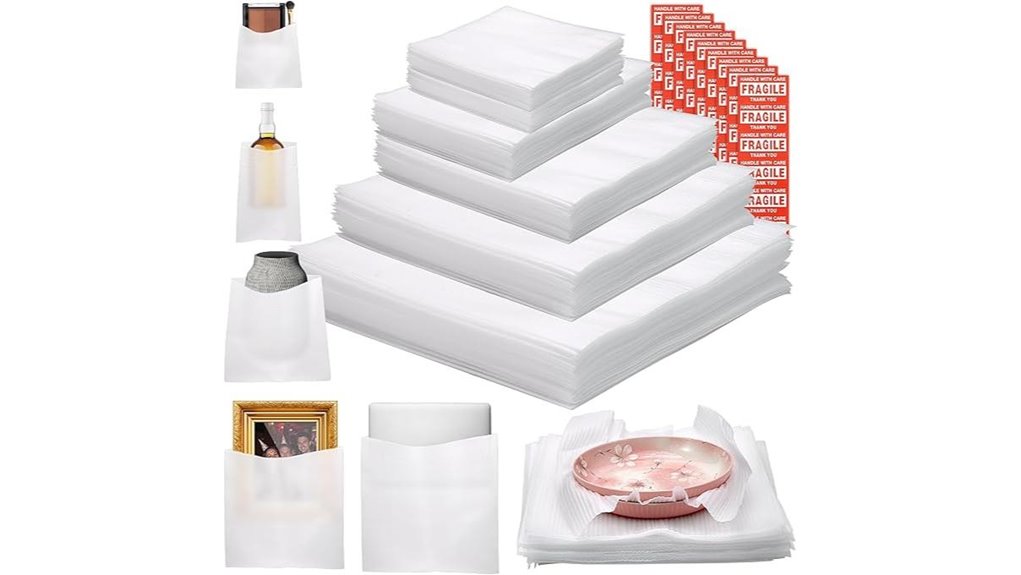 fragile labeled foam packing sheets