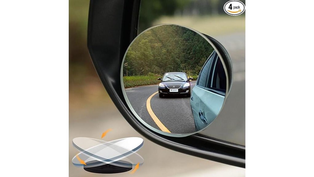 frameless convex blind spot mirrors