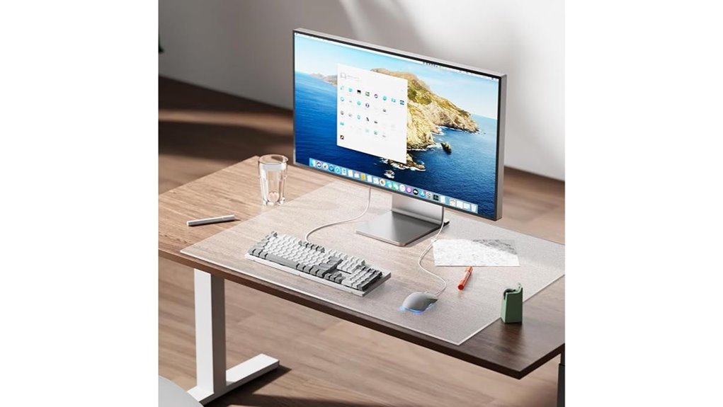 frosted tempered glass desk mat