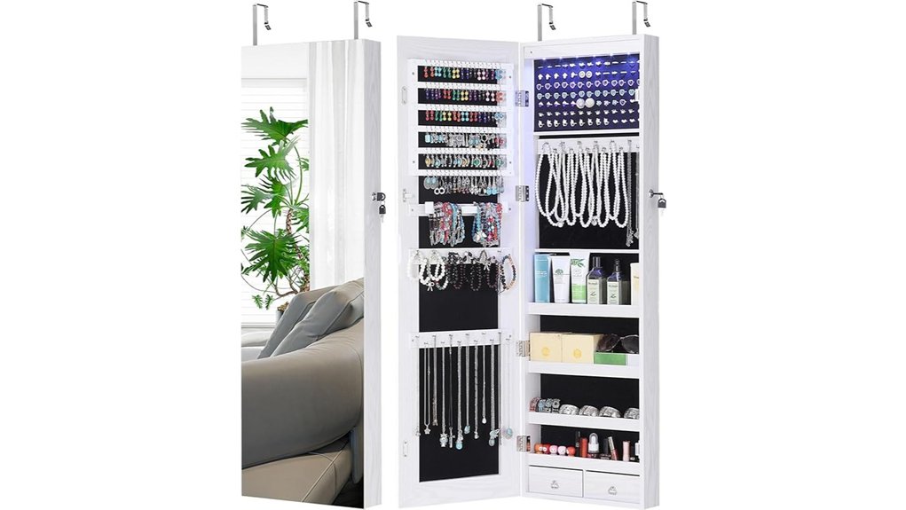 full length over door jewelry cabinet