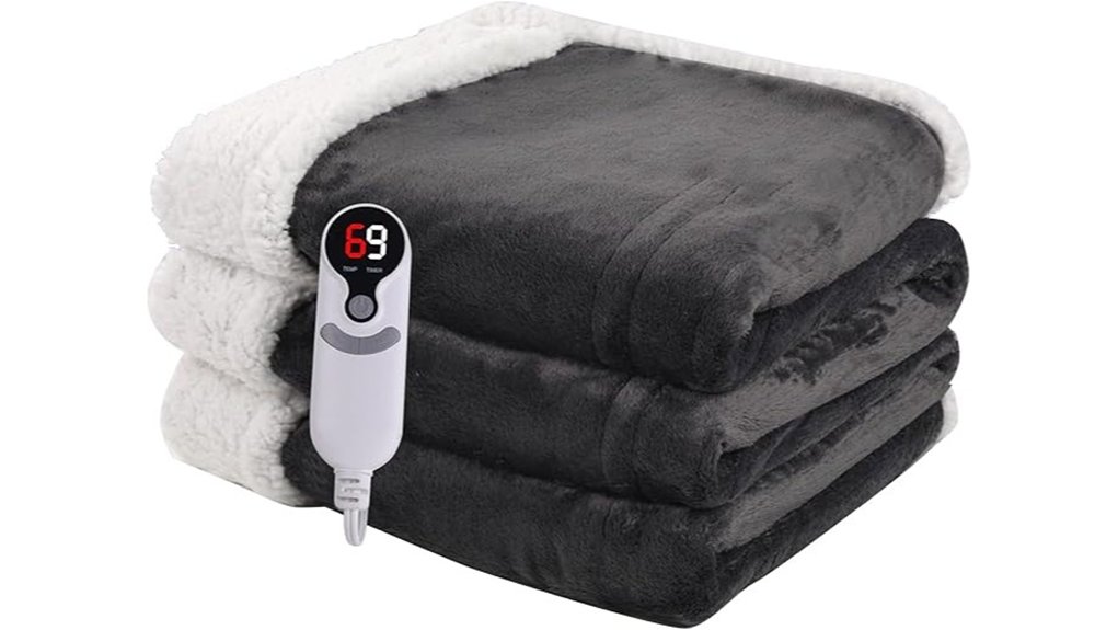 full size dark gray heated blanket