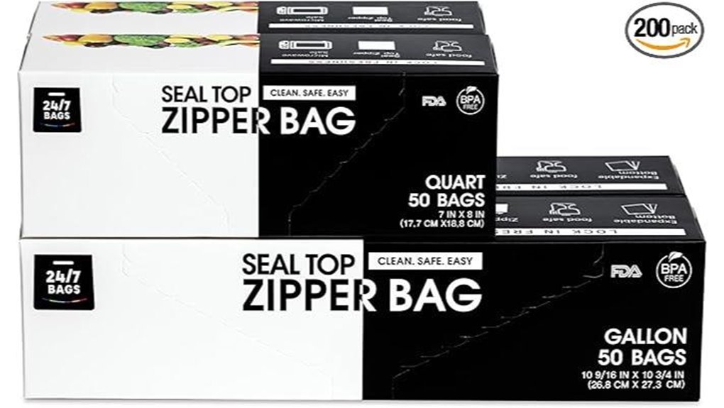 gallon and quart zipbags