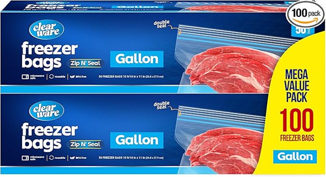 gallon resealable freezer bags