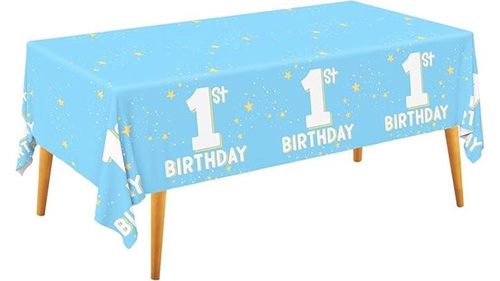 gatherfun baby blue birthday tablecloth set