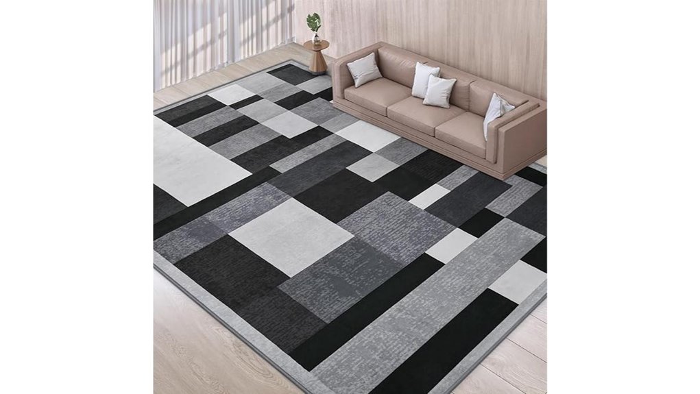 geometric patchwork washable rug