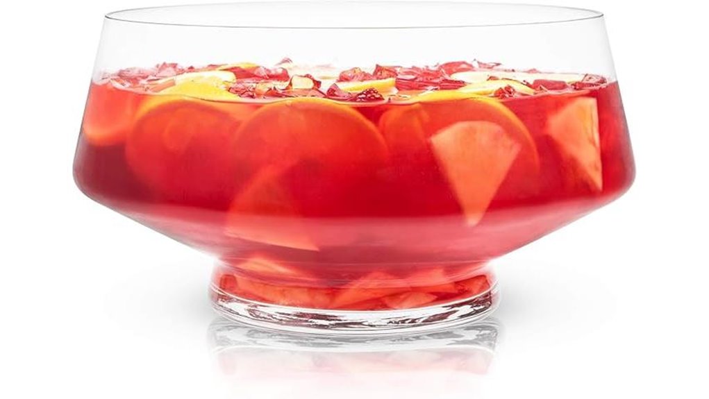 glass 2 5 gallon footed punch bowl