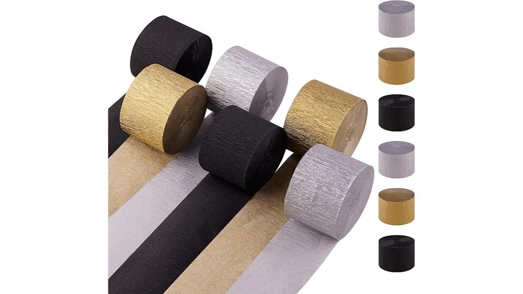 gold black silver streamers