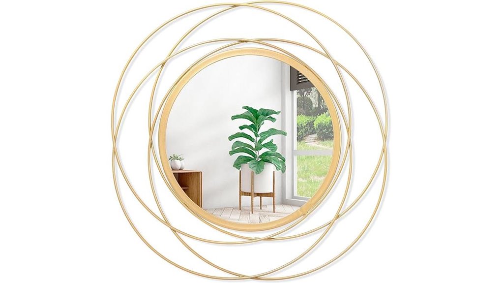 gold circular 12 inch mirror