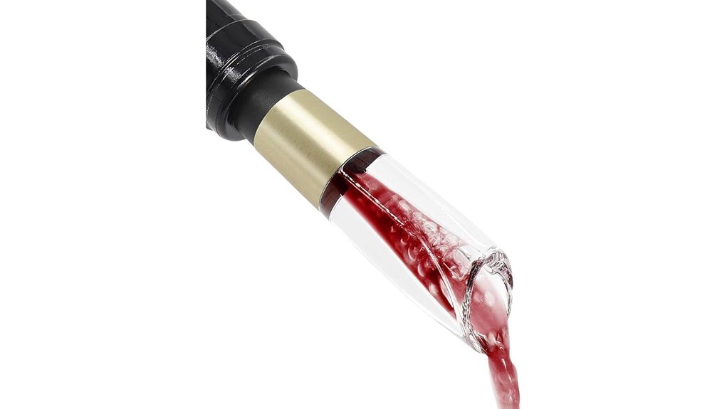 gold no spill wine aerator