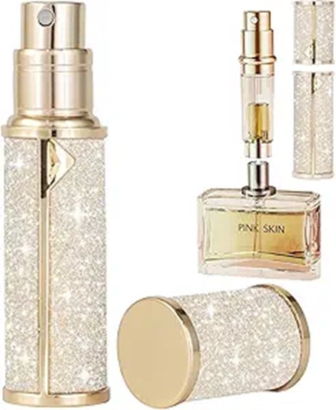 golden 5ml travel refillable spray