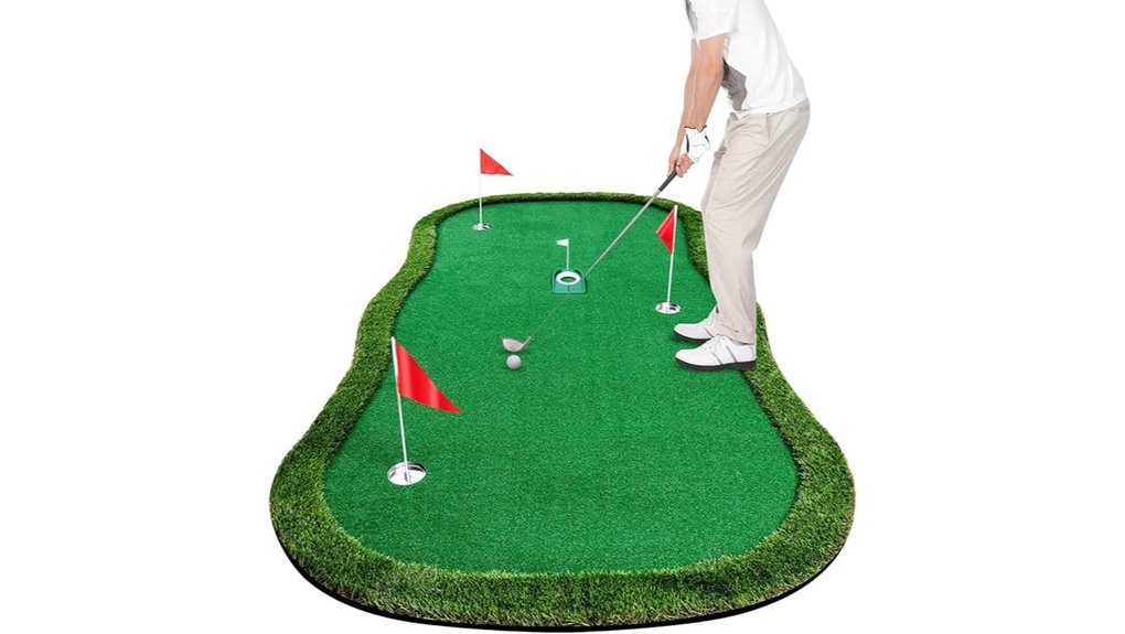 golf putting mat with flags