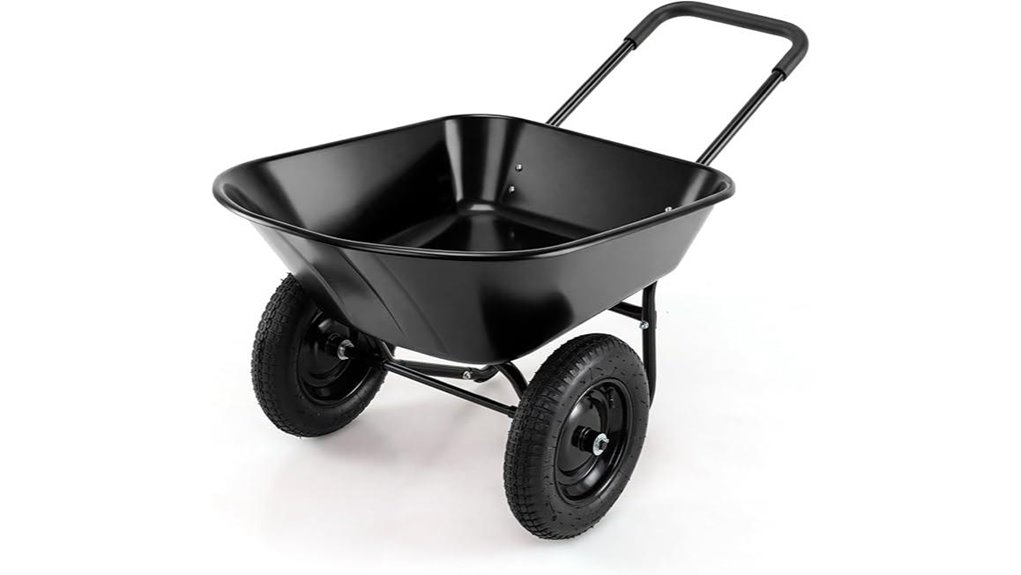 goplus dual wheel wheelbarrow 330lb