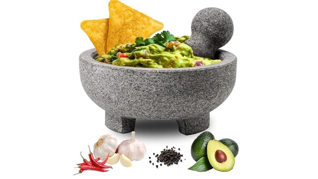 granite molcajete mortar set