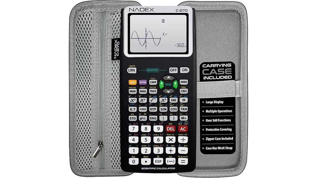 graphing calculator with case