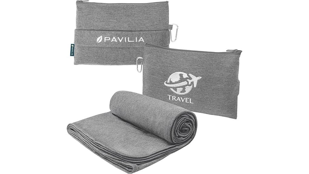 gray 65x40 inch travel blanket set