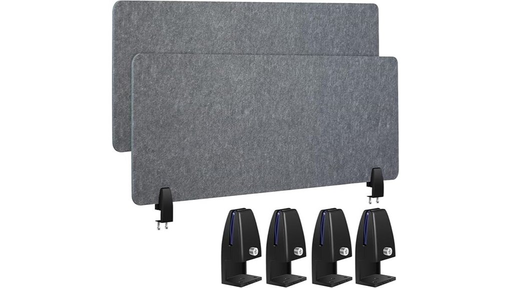 gray acoustic desk privacy panel