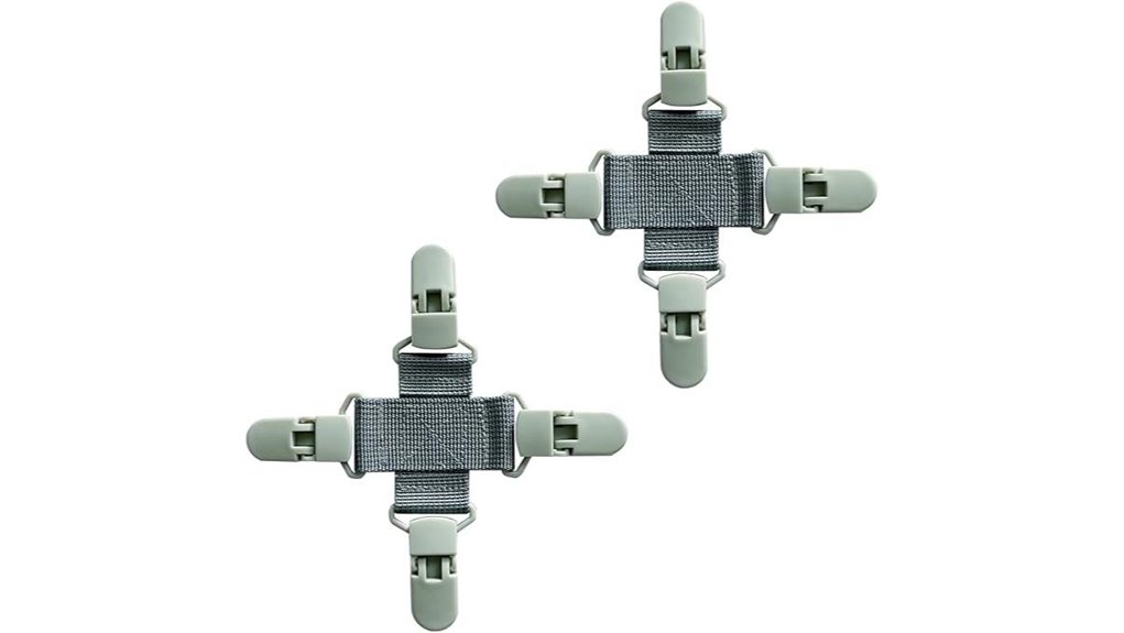 gray bed sheet detangler clips
