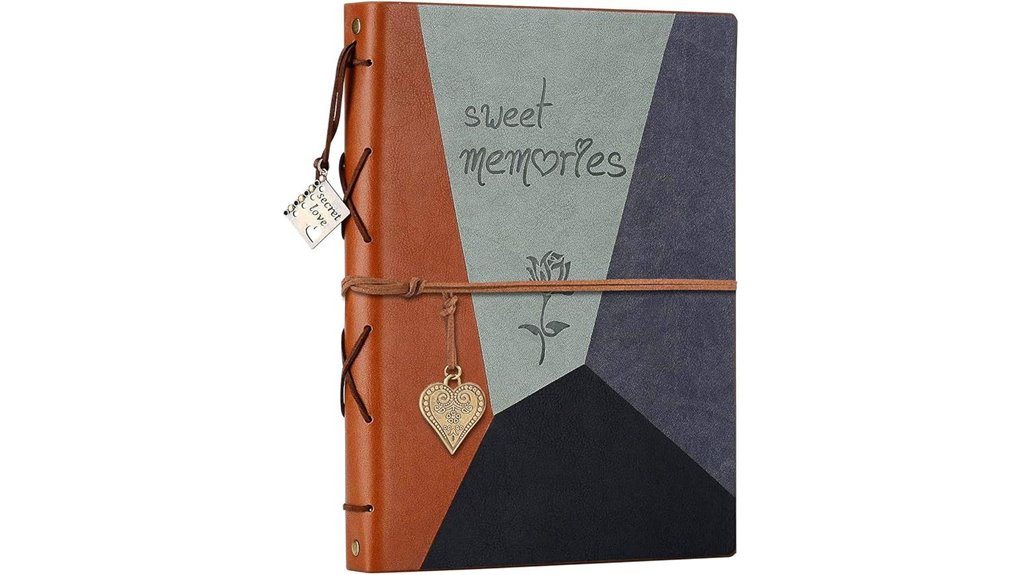 gray leather scrapbook photo album