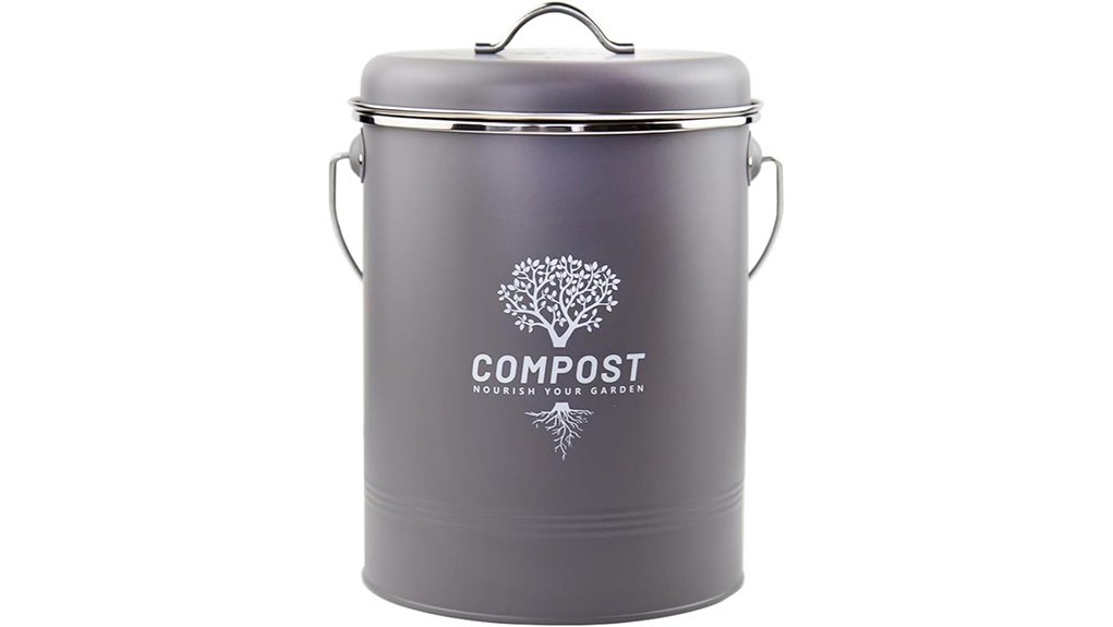 gray odor resistant kitchen compost bin
