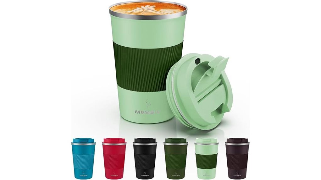 green 12oz insulated stainless travel