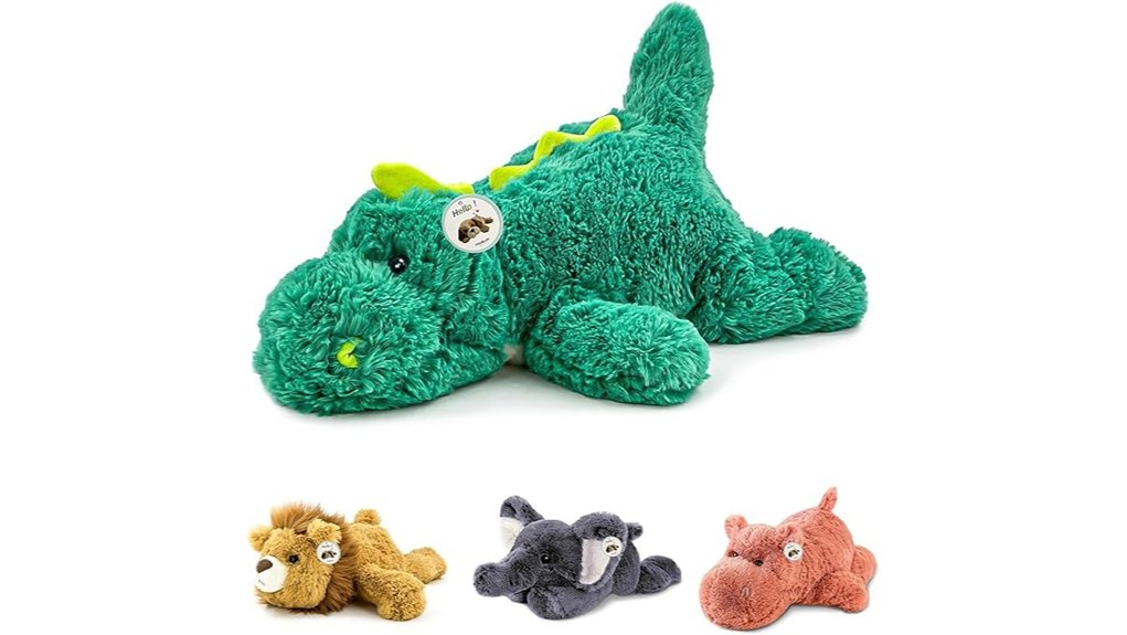 green 16 inch 2lb weighted dinosaur