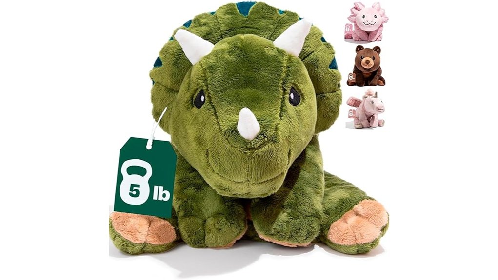 green 25 weighted dinosaur plush