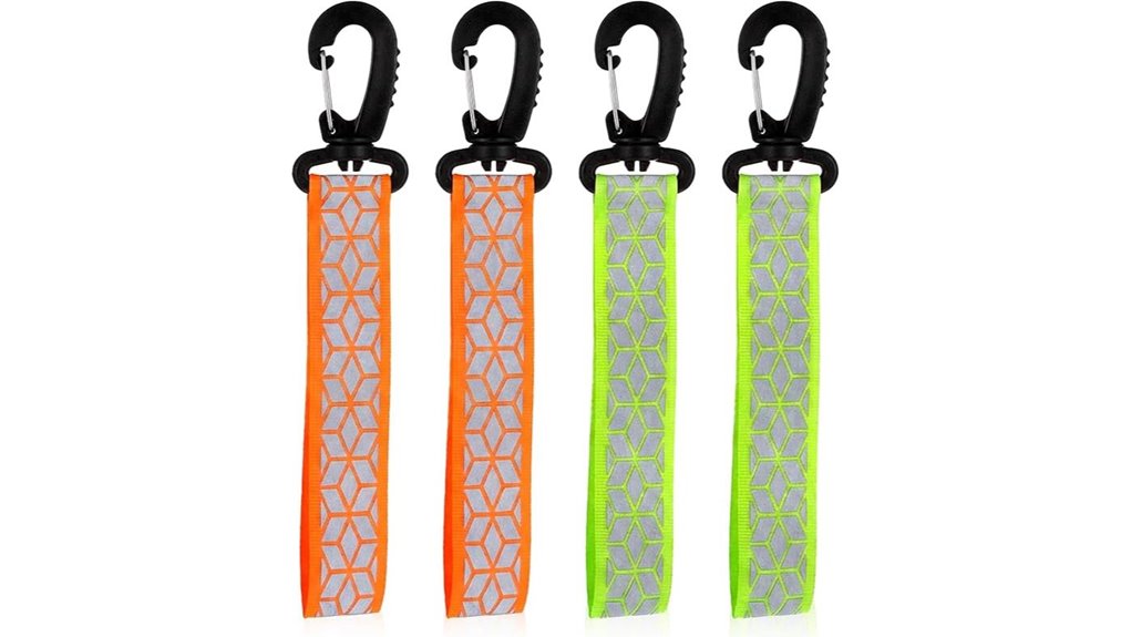 green and orange reflective backpack straps