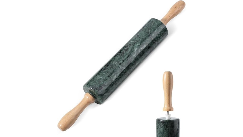 green marble non stick rolling pin