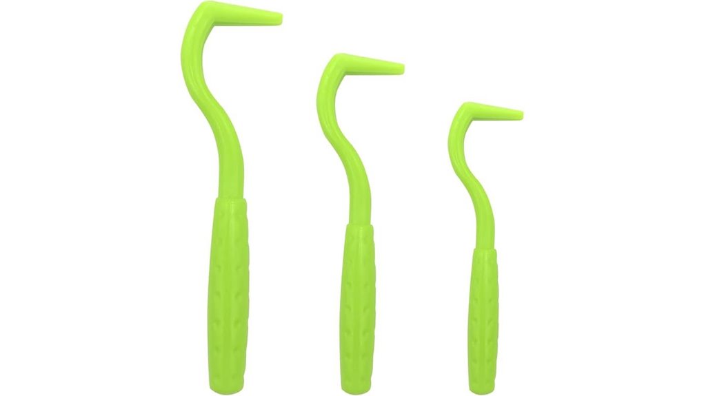 green plastic tick removal tools