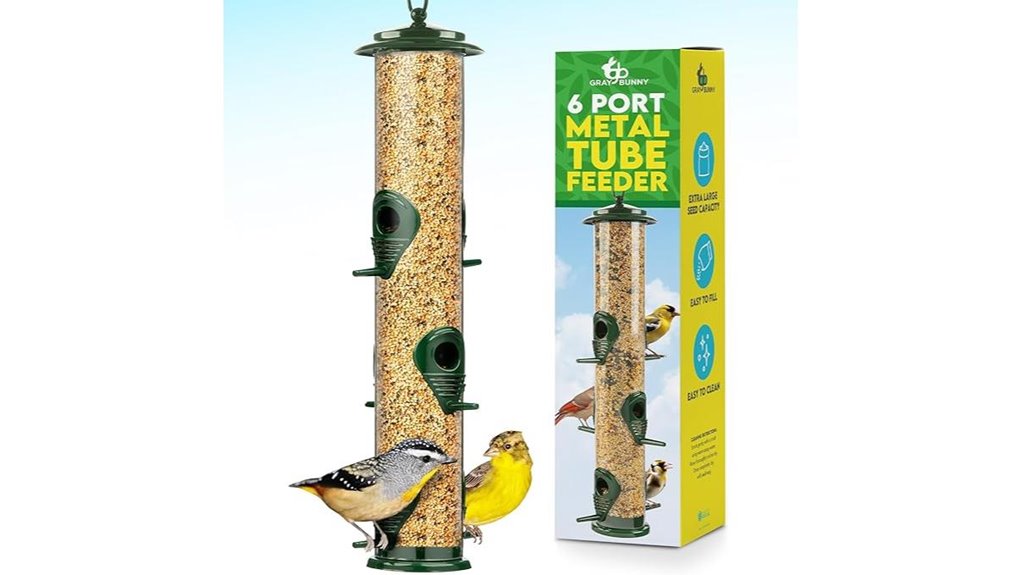 green six port squirrel proof feeder